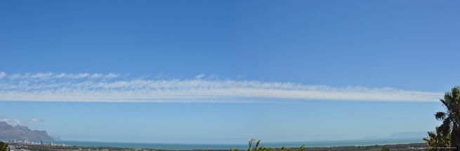 12th January 2014 - Photograph of the Day - Panoramic view of False Bay with the most unusual Cloud formation!